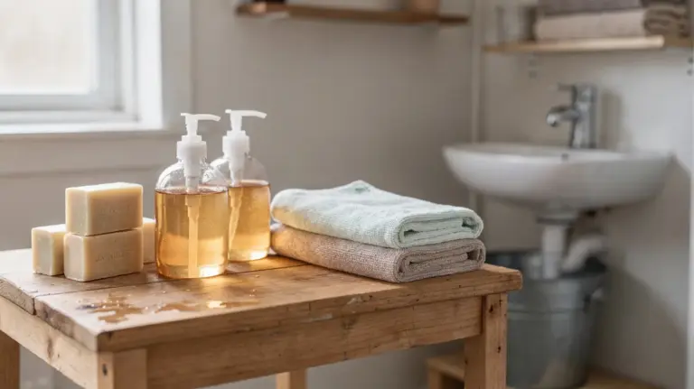Hygiene ohne Strom: Ordnung im Haushalt mit Seife, Tüchern und Waschschüssel