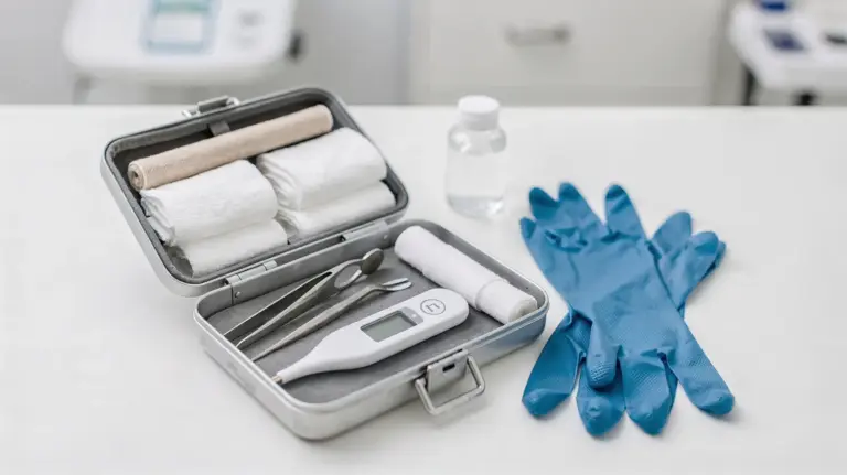 Erste-Hilfe-Set für Haustiere mit Verbänden, Thermometer und Pinzette für den Tiernotfall