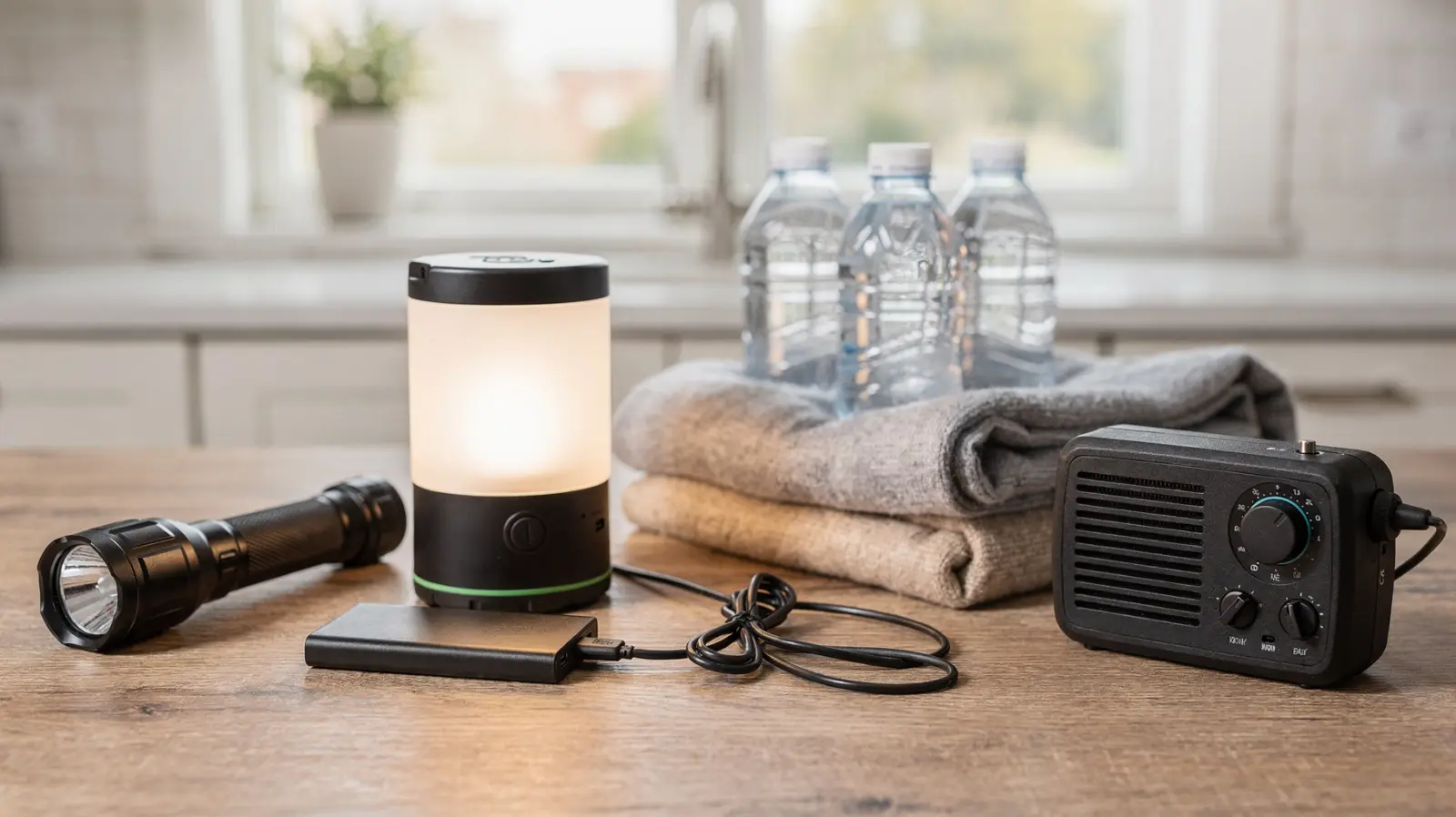 Notfallset für Stromausfall mit Taschenlampe, Powerbank und Radio zum Schutz von Kindern